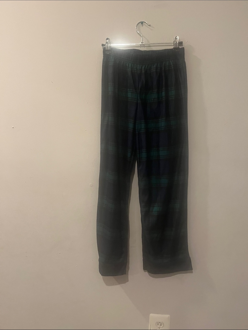 Wondershop Green and Navy Plaid Kids Pajama Bottoms